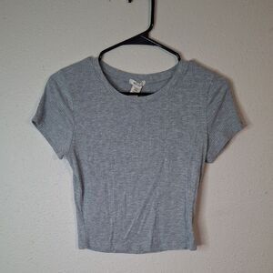Bozzolo Gray Ribbed Women's Crop Top size large